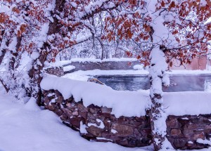 Snow covered pool