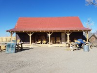 New front porch on the ranch bunkhouse